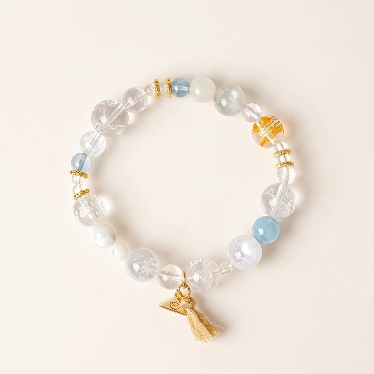 Natural Citrine Aquamarine Crystal Bracelet