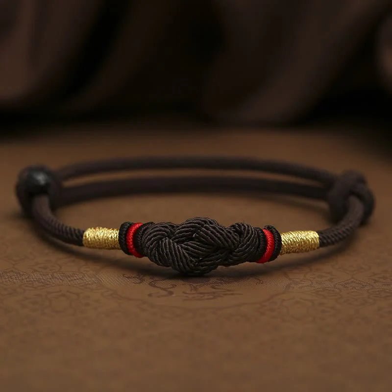 Red String Jade Luck Fortune Knot Braided Couple Bracelet