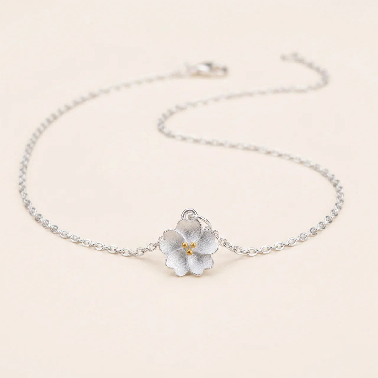 925 Silver Cherry Blossom Pendant Necklace