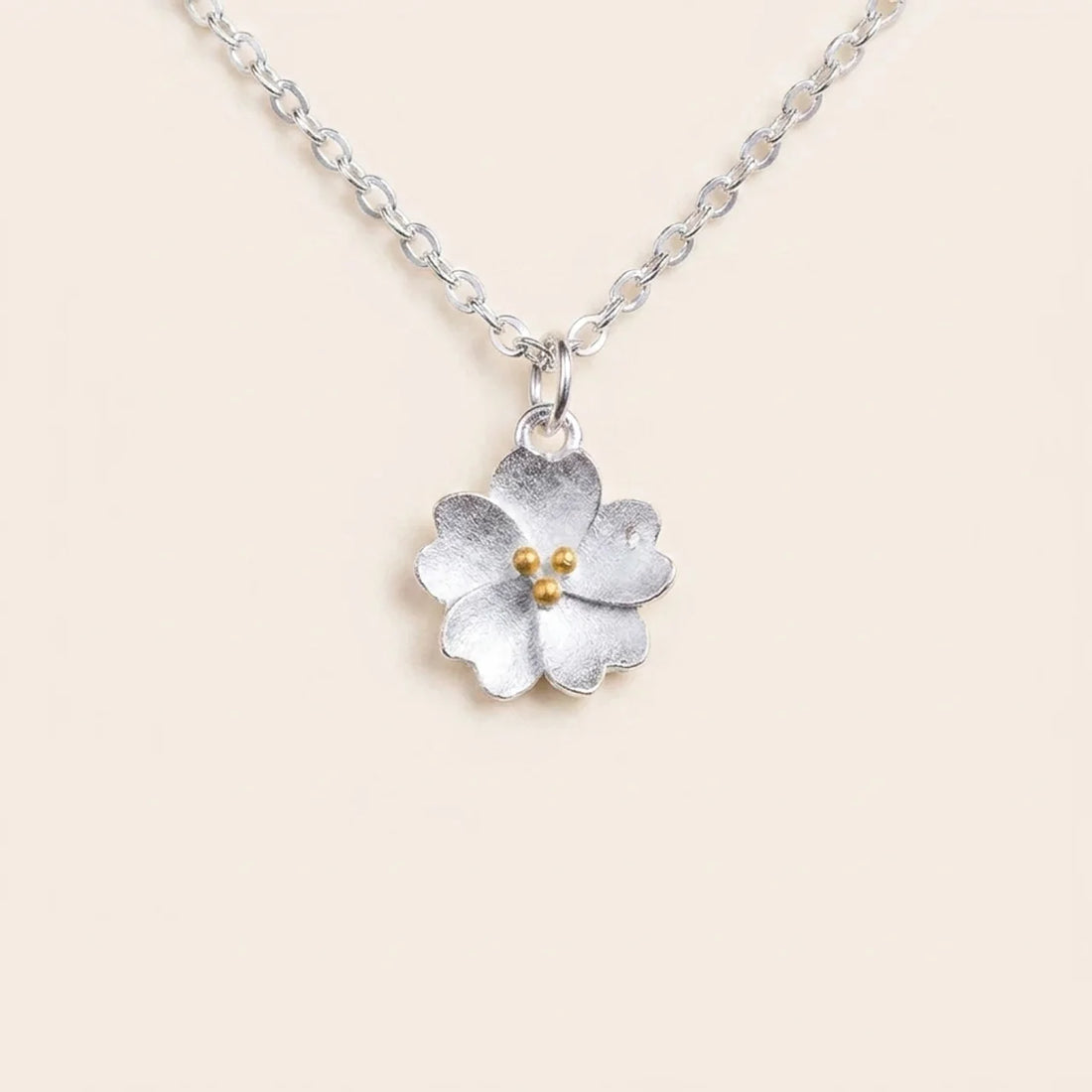 925 Silver Cherry Blossom Pendant Necklace