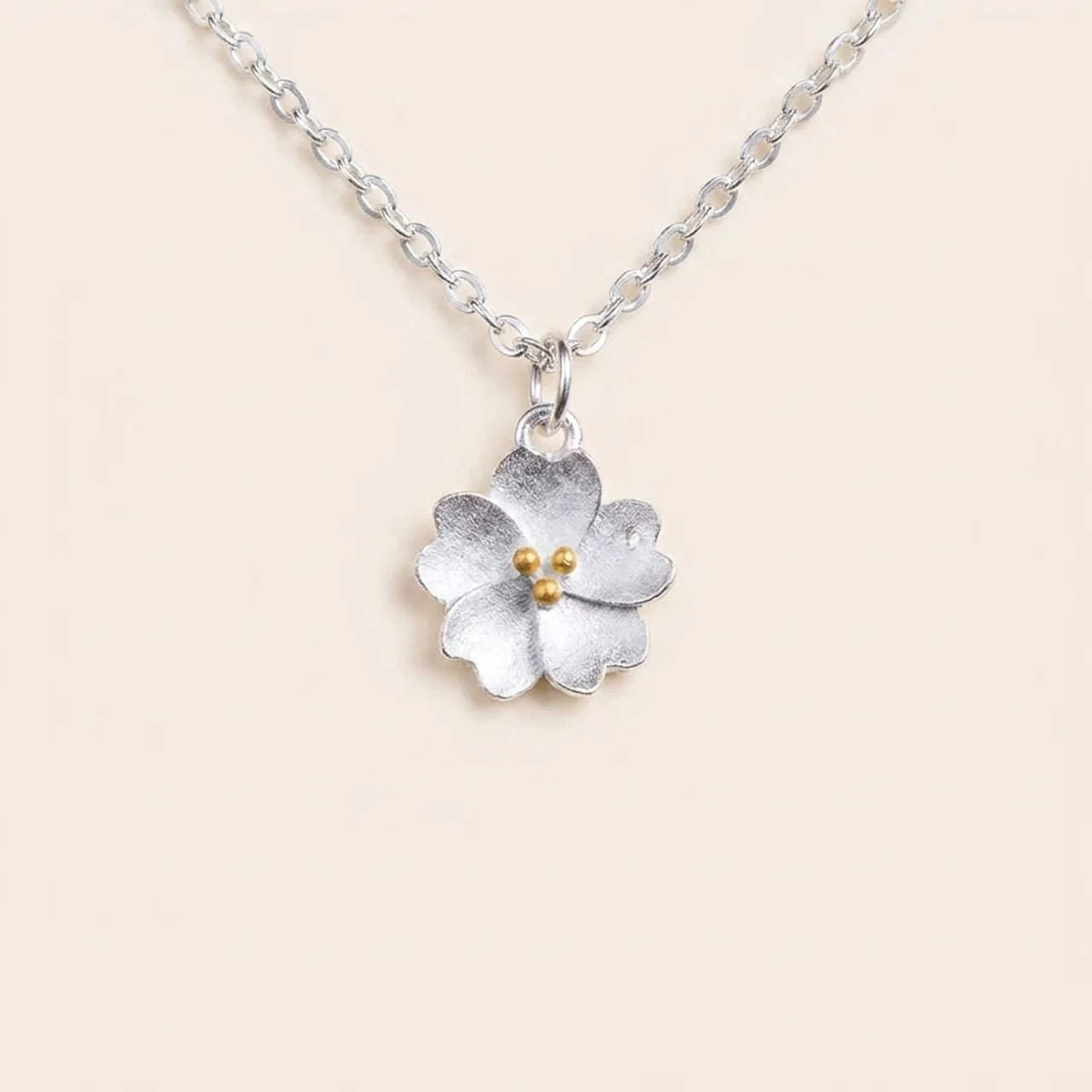 925 Silver Cherry Blossom Pendant Necklace