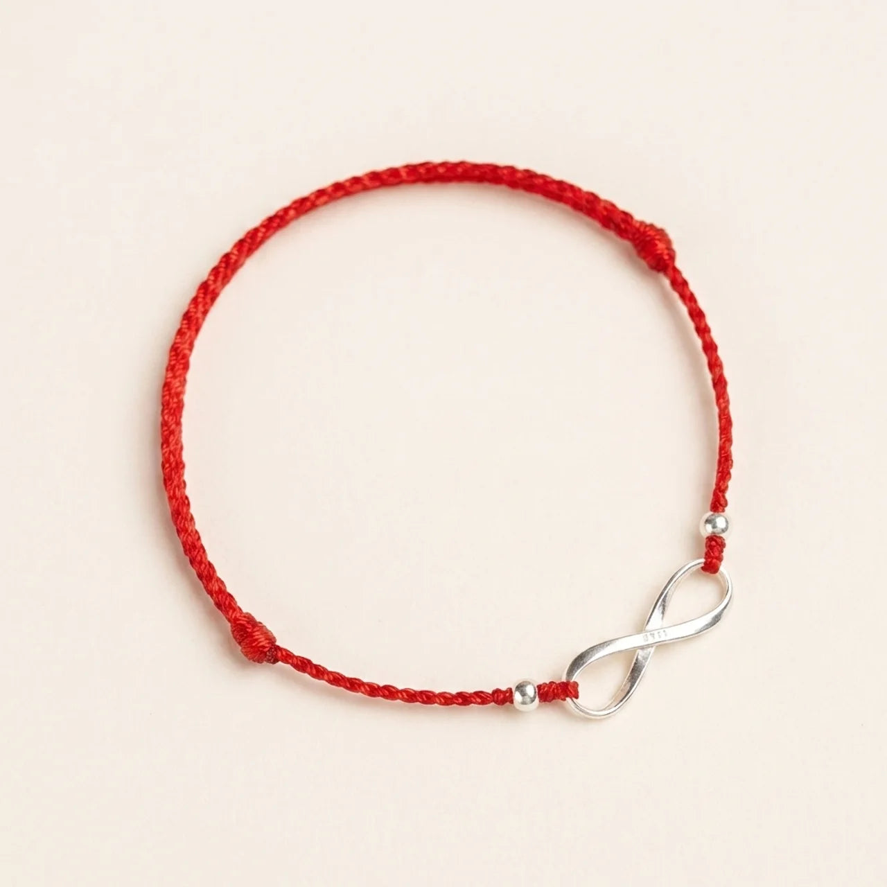 925 Silver Endless Knot Red String Bracelet