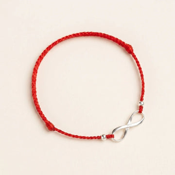 925 Silver Endless Knot Red String Bracelet