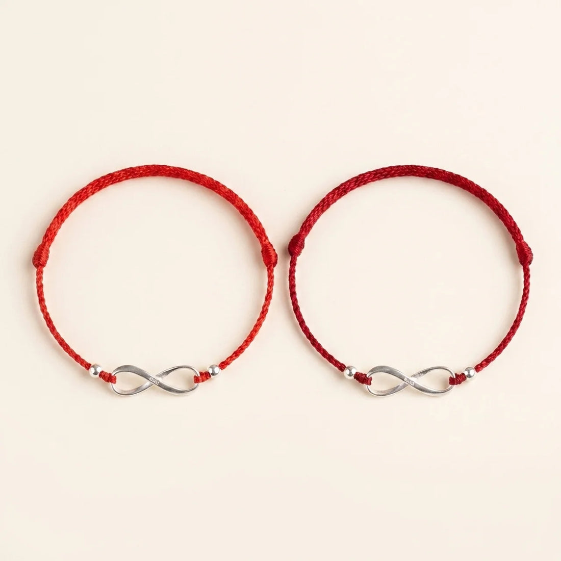925 Silver Endless Knot Red String Bracelet