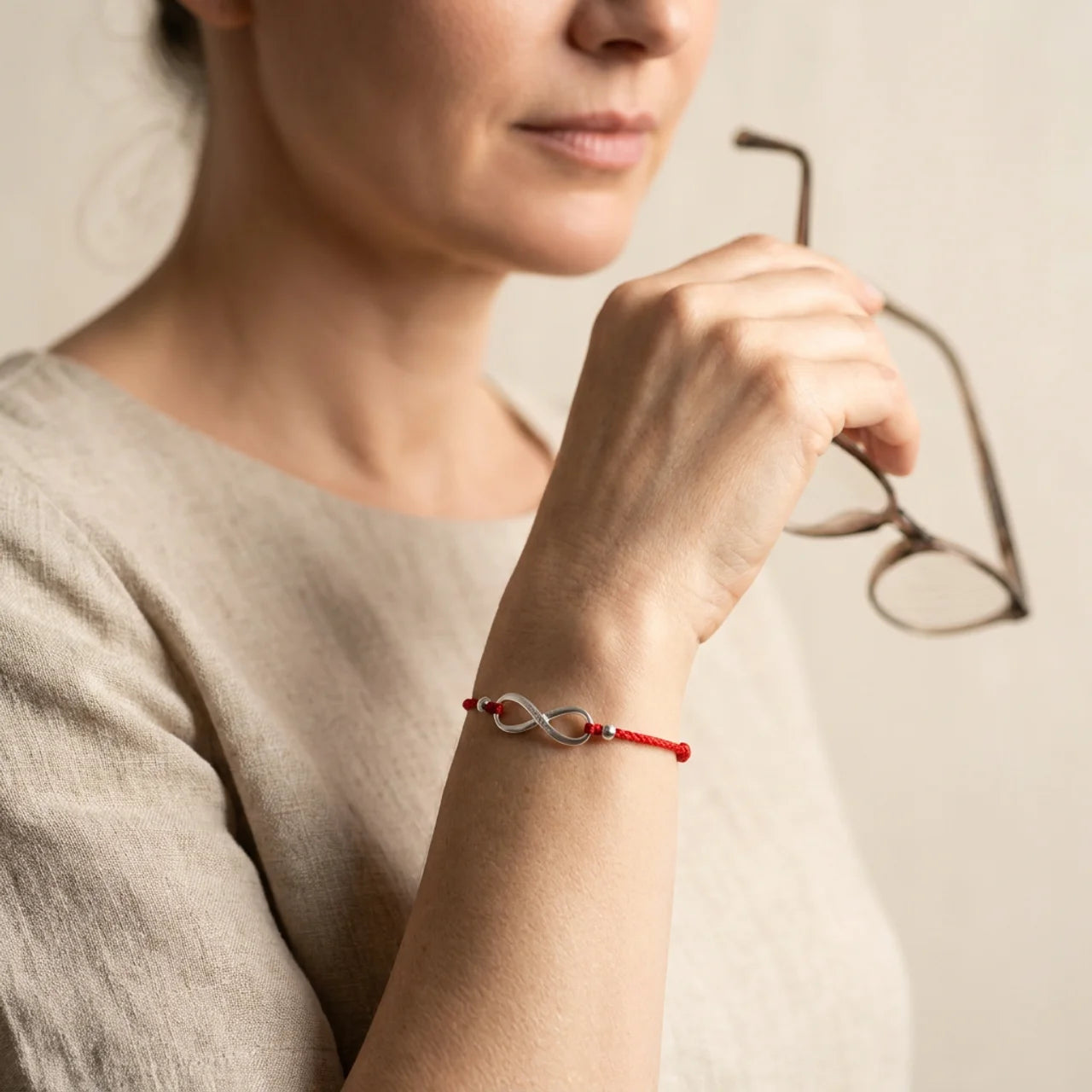 925 Silver Endless Knot Red String Bracelet