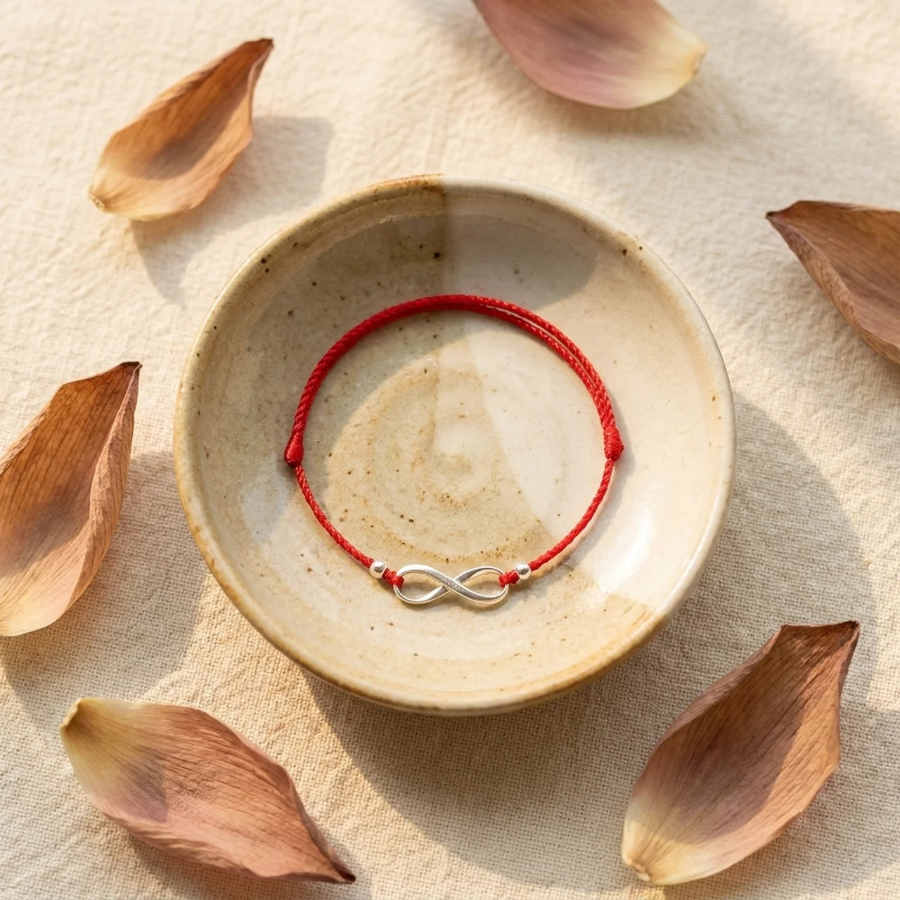 925 Silver Endless Knot Red String Bracelet