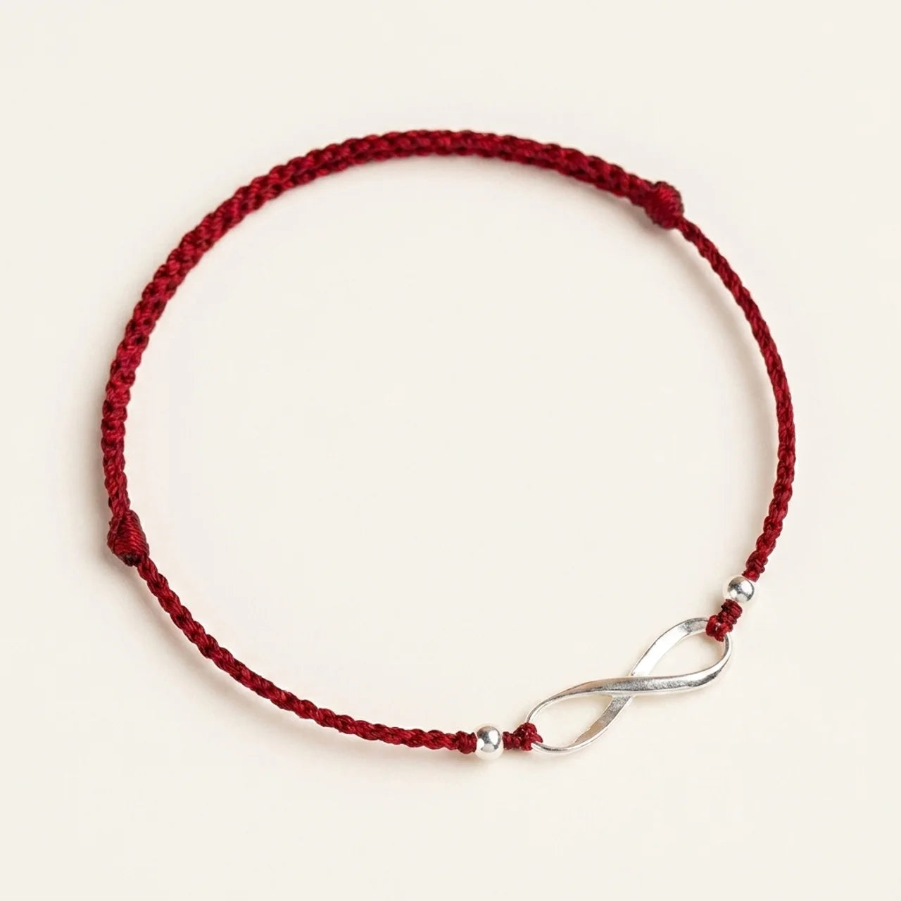 925 Silver Endless Knot Red String Bracelet