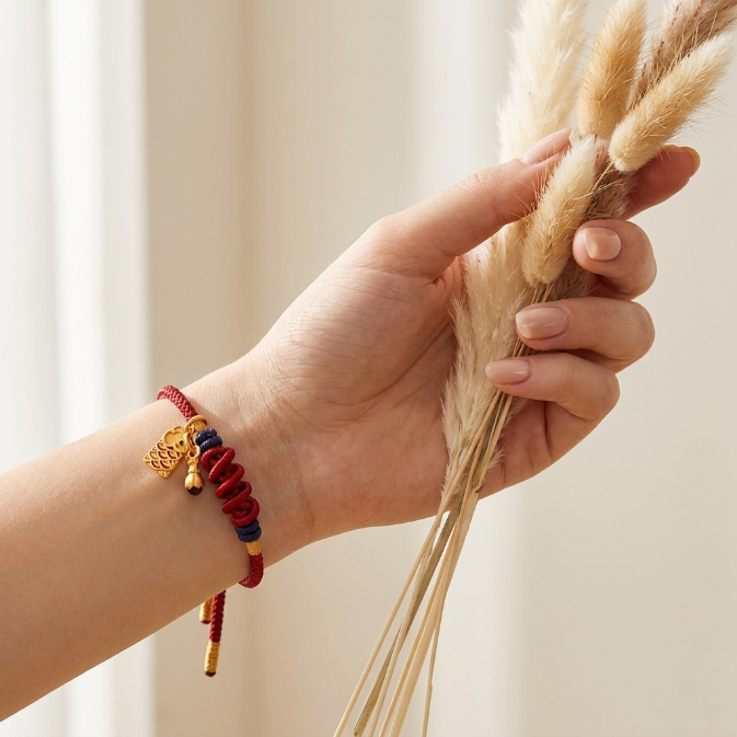 925 Silver Koi Fish Red String Bracelet