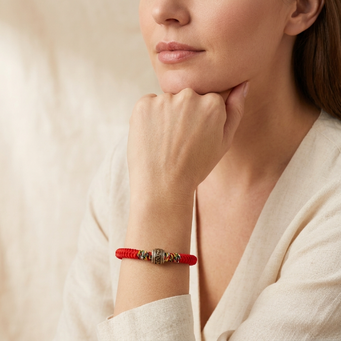 925 Silver Red String Mantra Bracelet