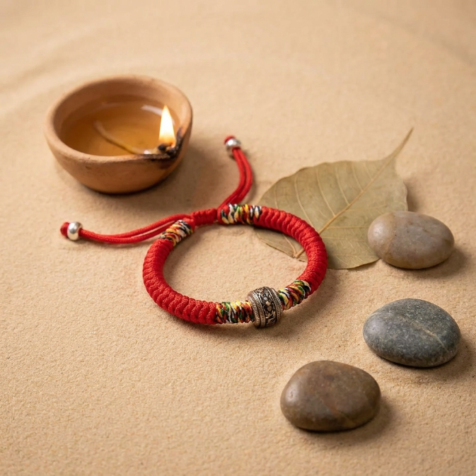 925 Silver Red String Mantra Bracelet