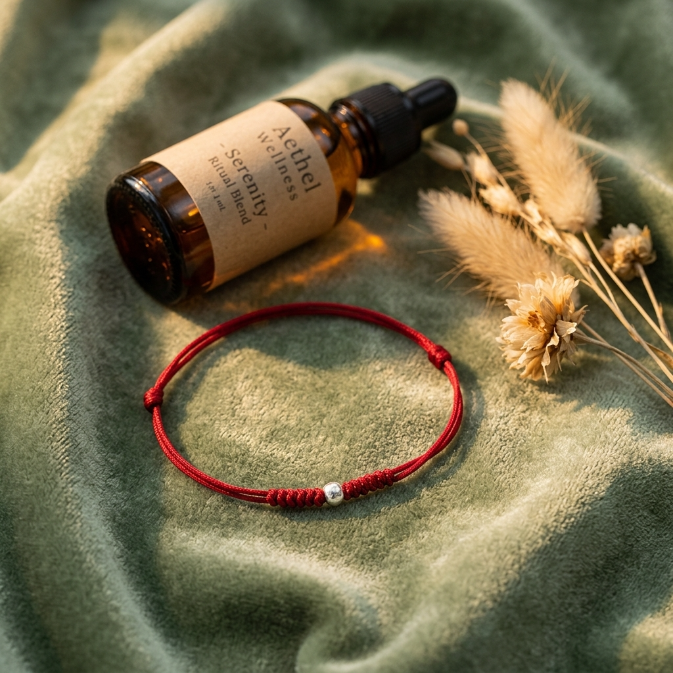 925 Sterling Silver Red String Bracelet