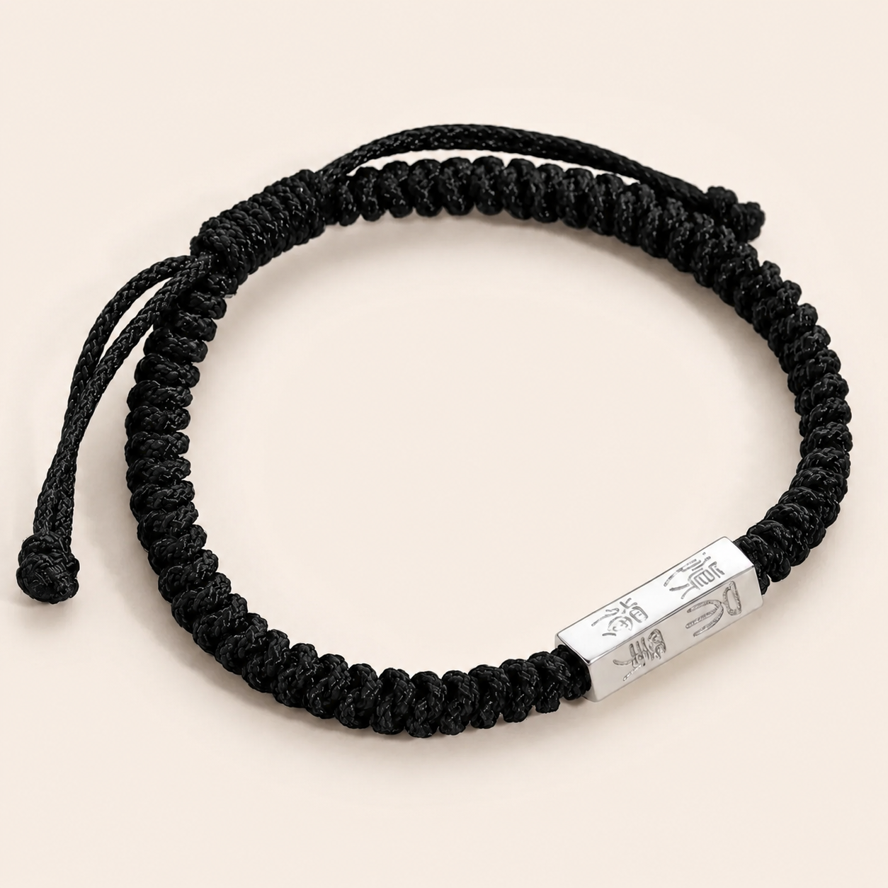 925 Silver Engraved Blessing String Bracelet