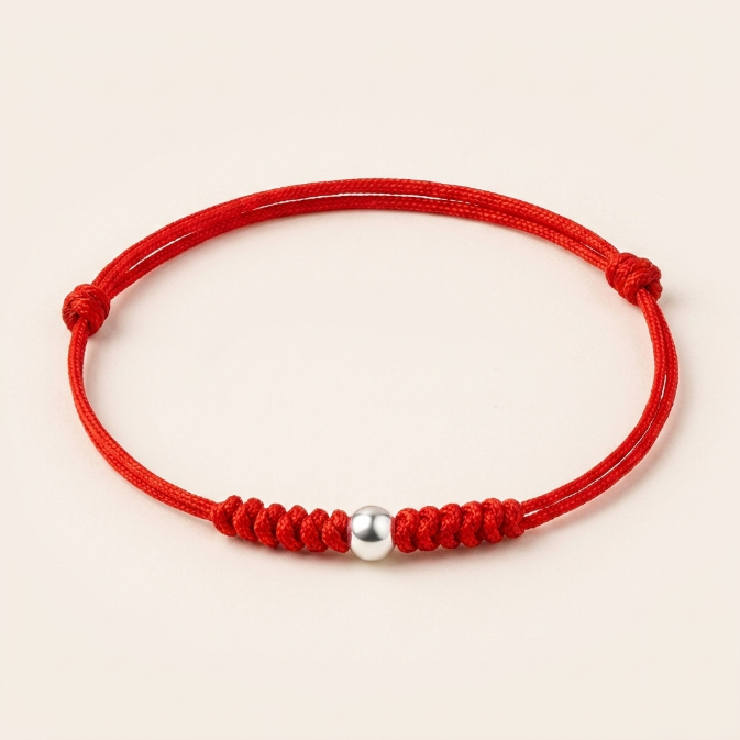 925 Sterling Silver Red String Bracelet
