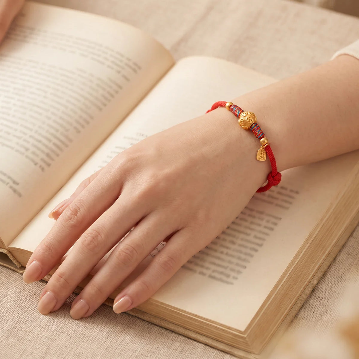 999 Silver Coin Red String Bracelet