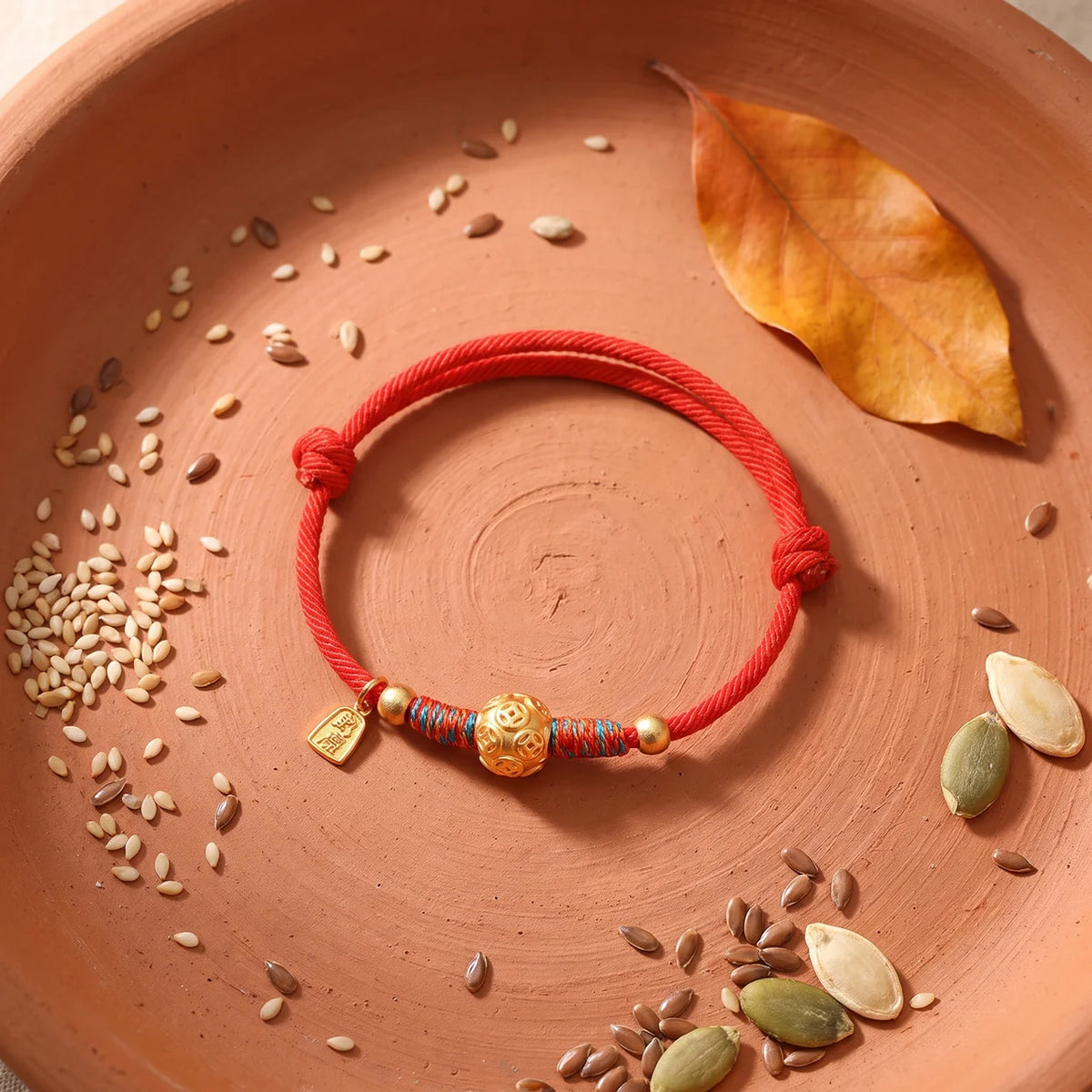 999 Silver Coin Red String Bracelet