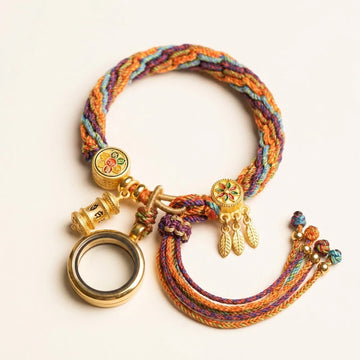 Braided String Mantra Dreamcatcher Bracelet