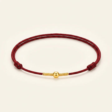 Silver Golden Bead Braided Rope Bracelet