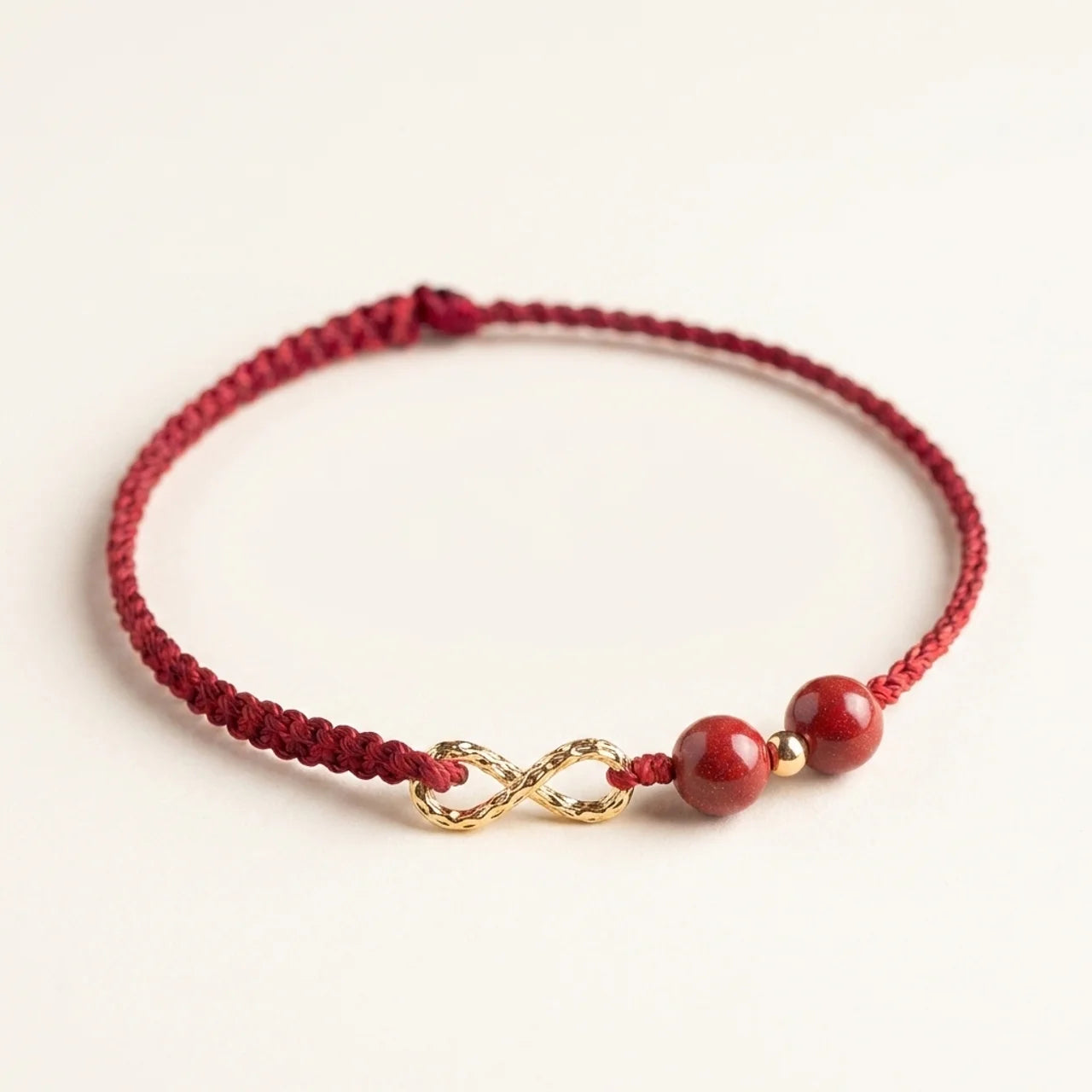 Cinnabar Gold Infinity Red String Bracelet