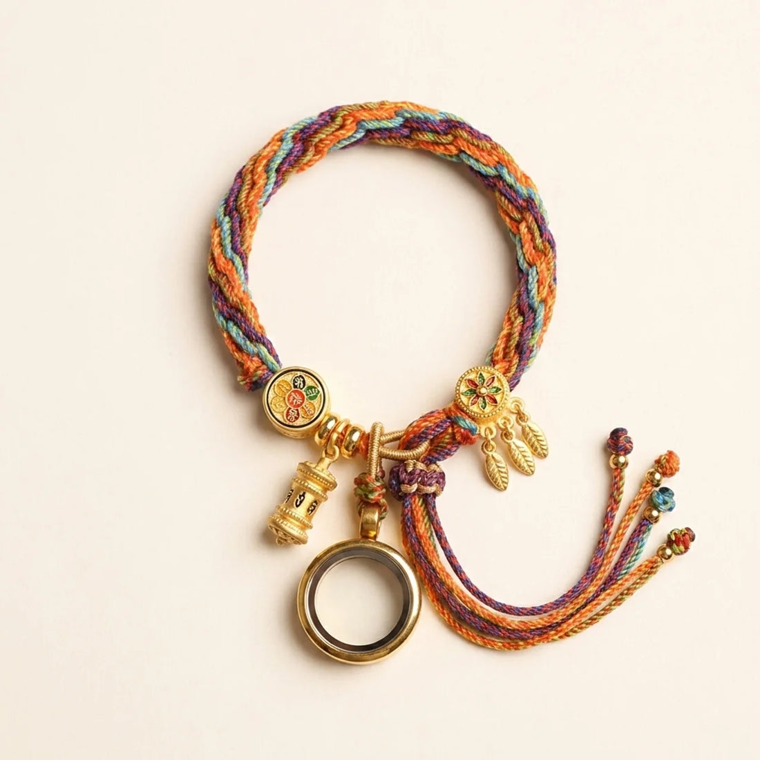 Braided String Mantra Dreamcatcher Bracelet