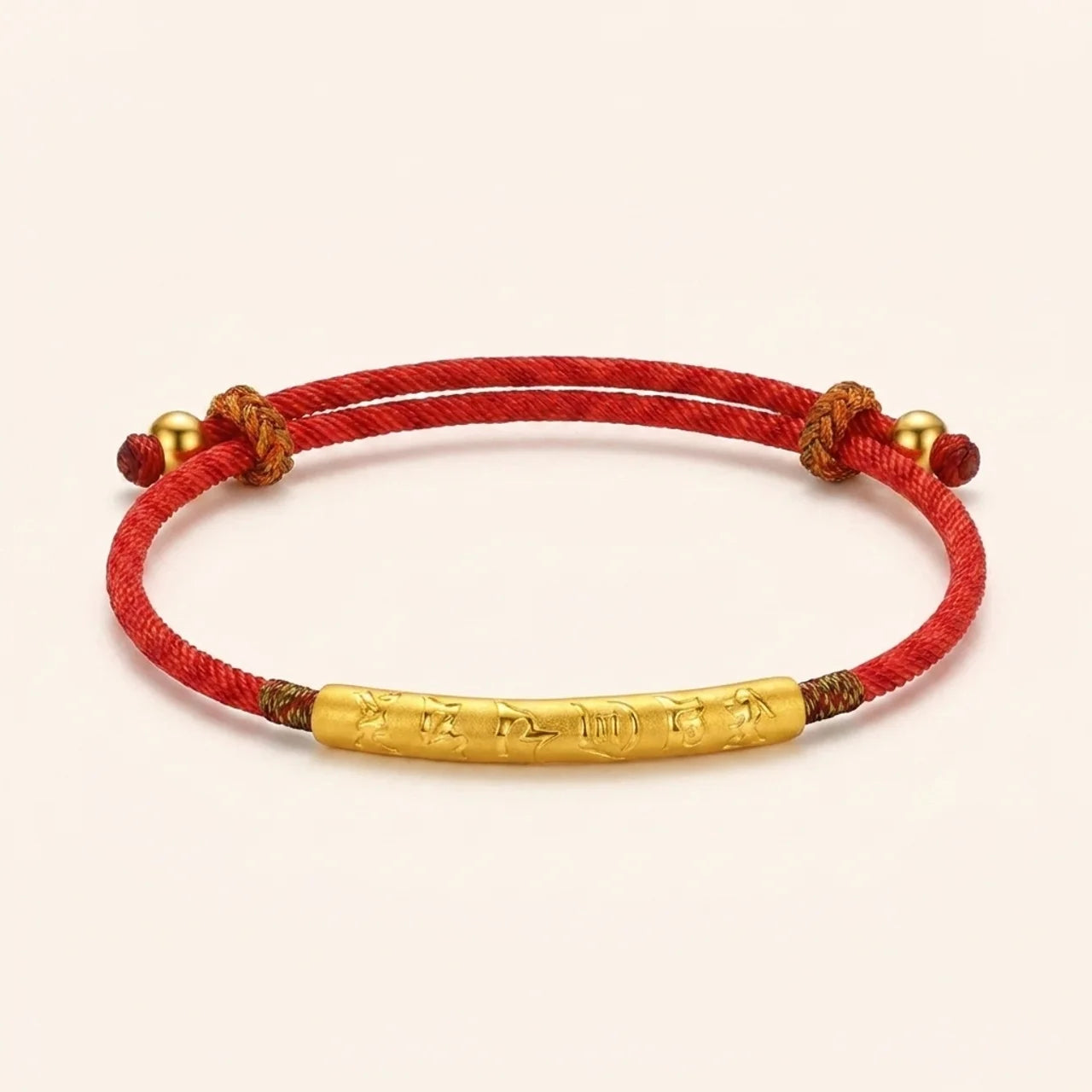 Silver Mantra Red String Bracelet