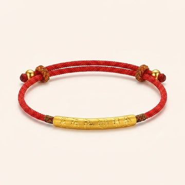 Silver Mantra Red String Bracelet