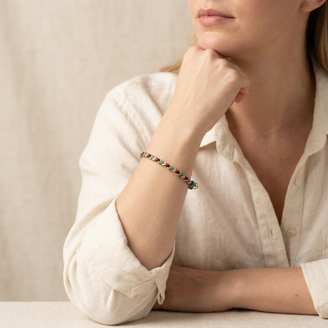 Five Color Thread Lucky Knot String Bracelet