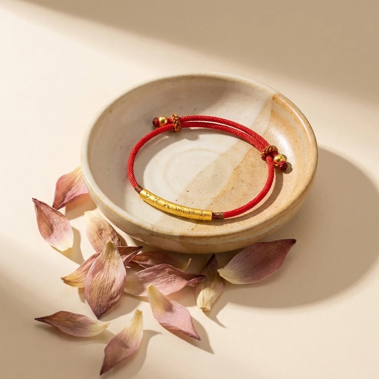 Silver Mantra Red String Bracelet