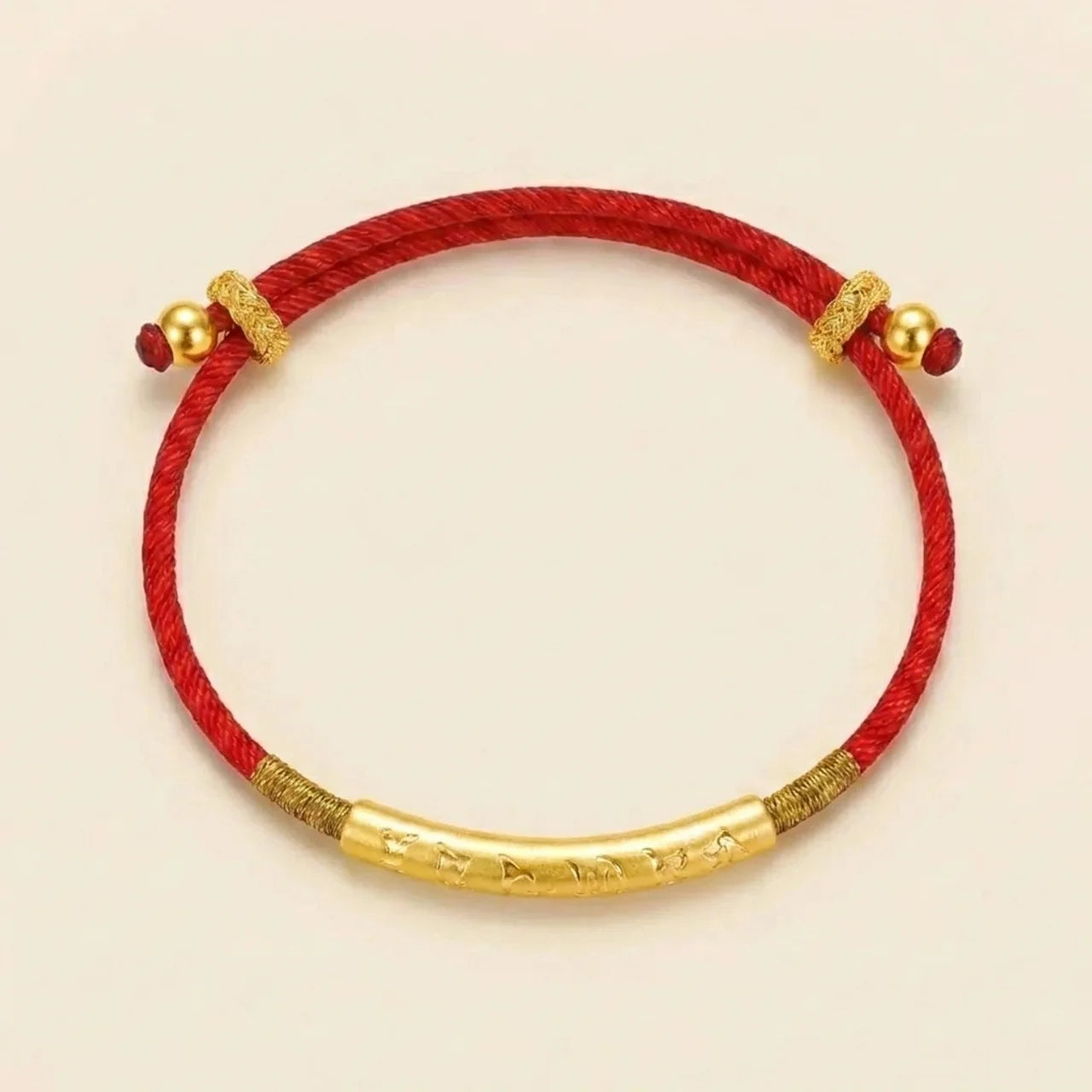Silver Mantra Red String Bracelet