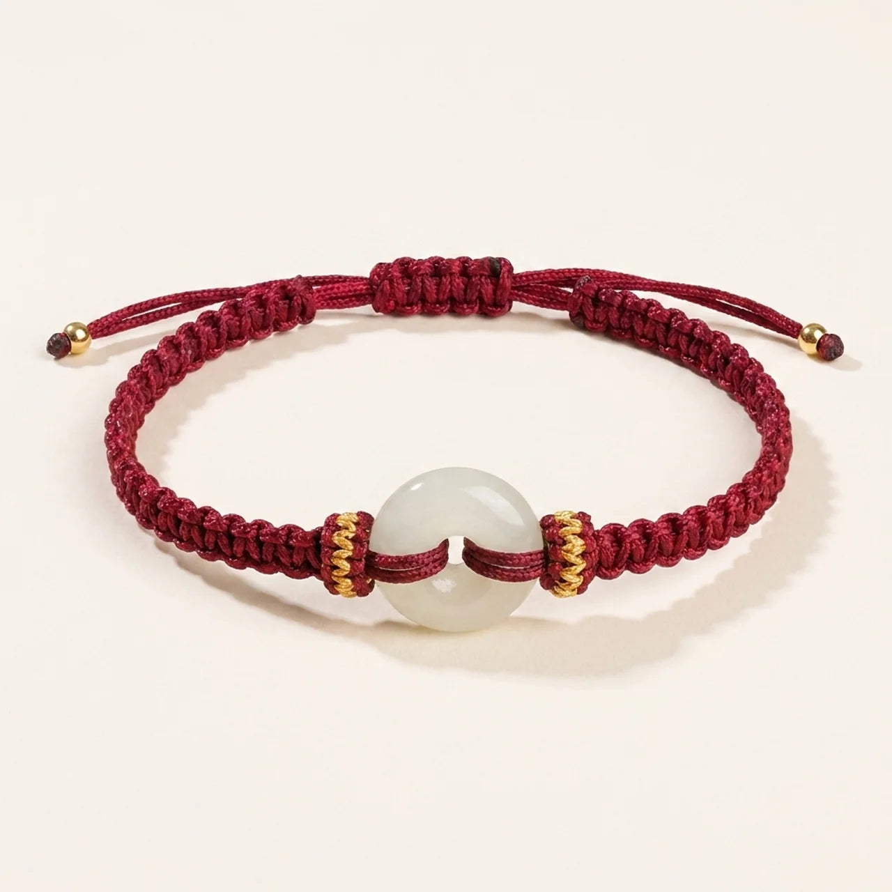 Red String Jade Peace Buckle Bracelet
