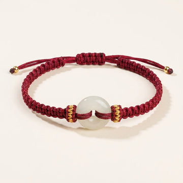 Red String Jade Peace Buckle Bracelet