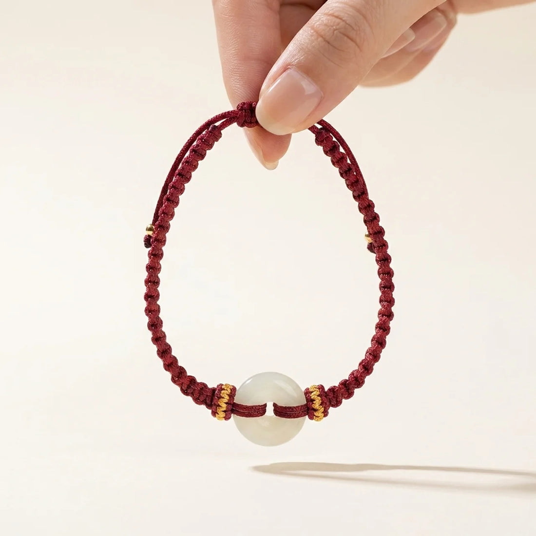 Red String Jade Peace Buckle Bracelet