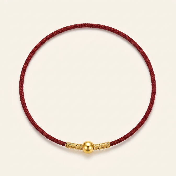 Silver Golden Bead Braided Rope Bracelet