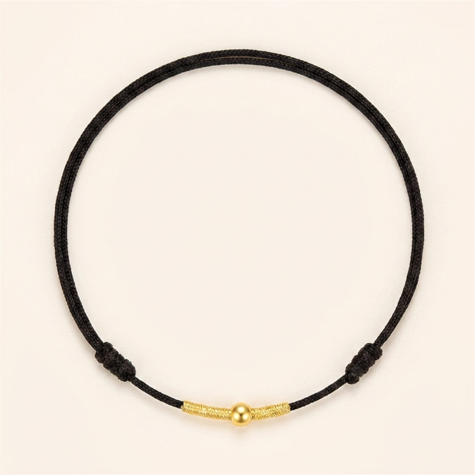 Silver Golden Bead Braided Rope Bracelet