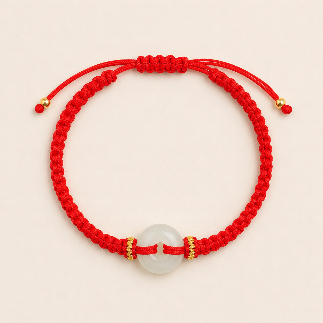 Red String Jade Peace Buckle Bracelet