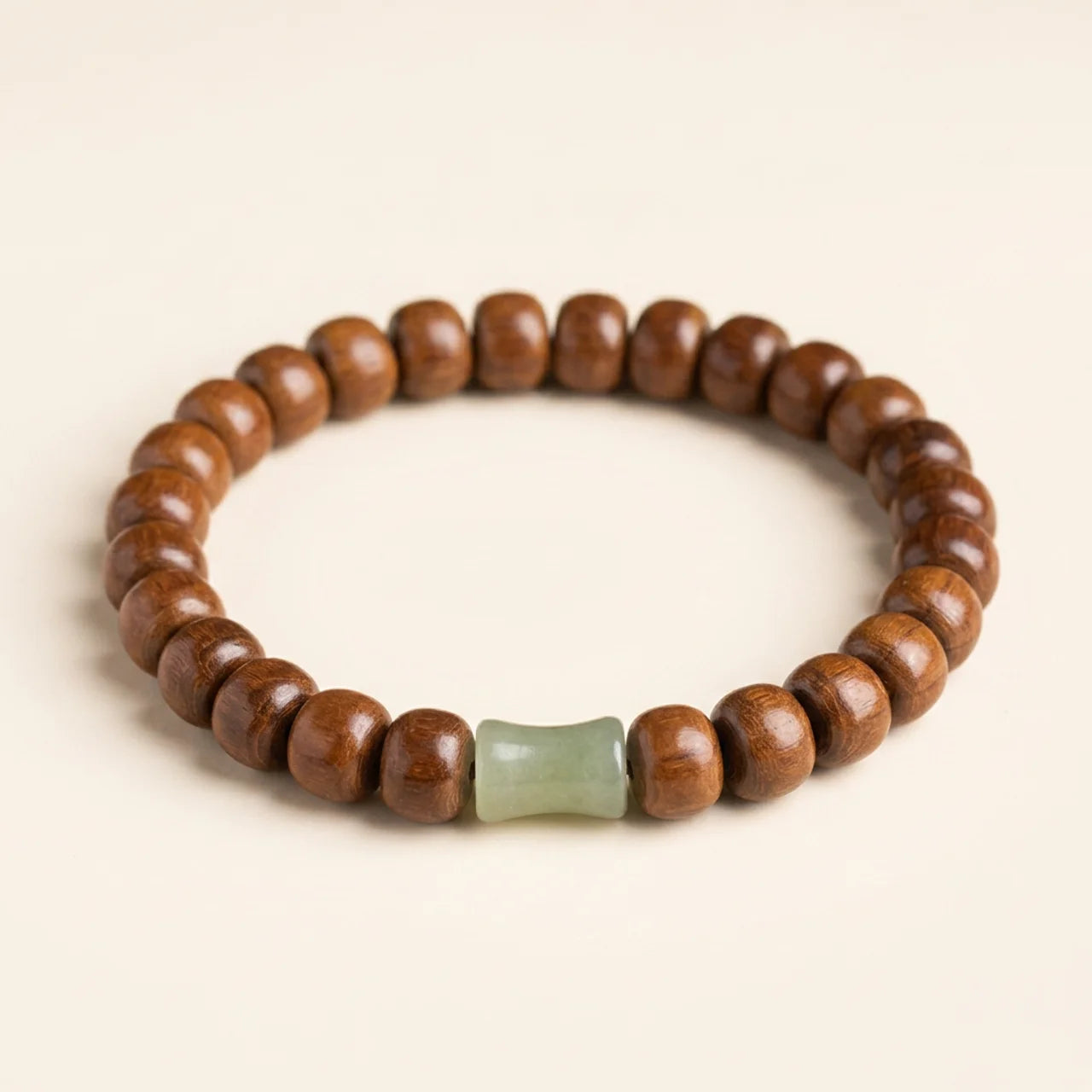 Abelia Wood Hetian Jade Bamboo Bracelet