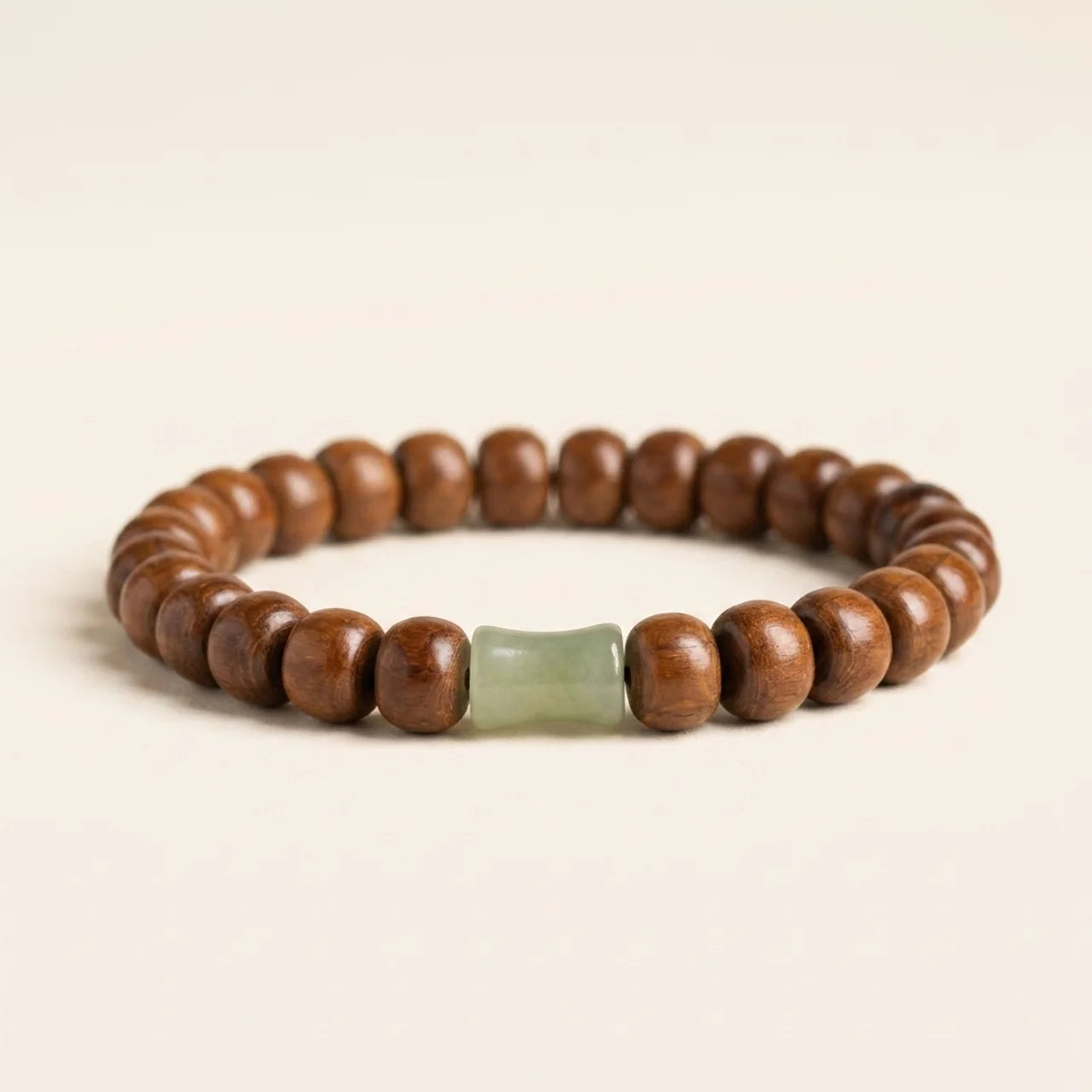 Abelia Wood Hetian Jade Bamboo Bracelet