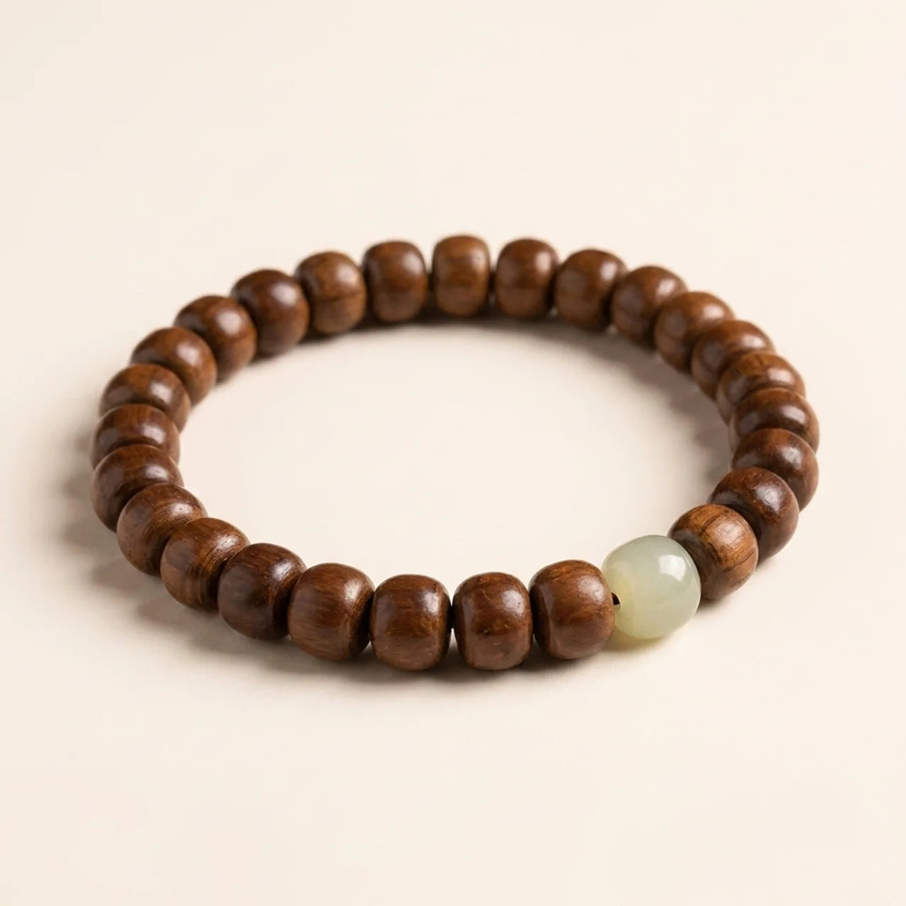 Abelia Wood Hetian Jade Bamboo Bracelet