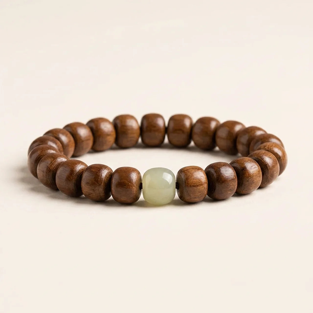 Abelia Wood Hetian Jade Bamboo Bracelet