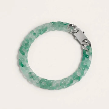 African Green Jade Cuban Link Bracelet