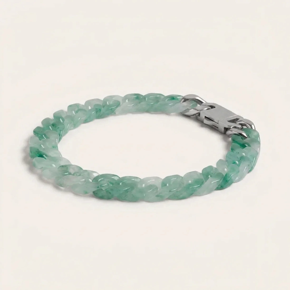 African Green Jade Cuban Link Bracelet