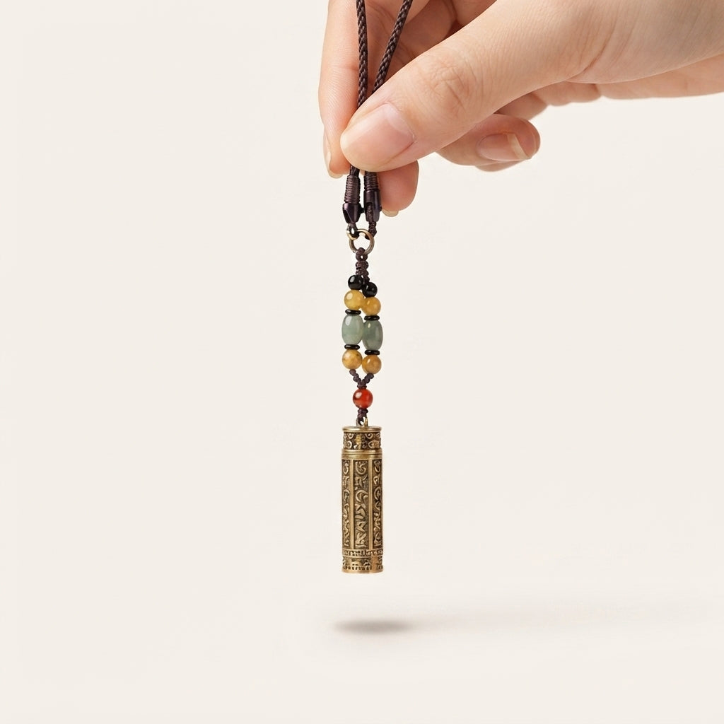 Agate Shurangama Sutra Pendant Necklace