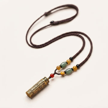 Agate Shurangama Sutra Pendant Necklace