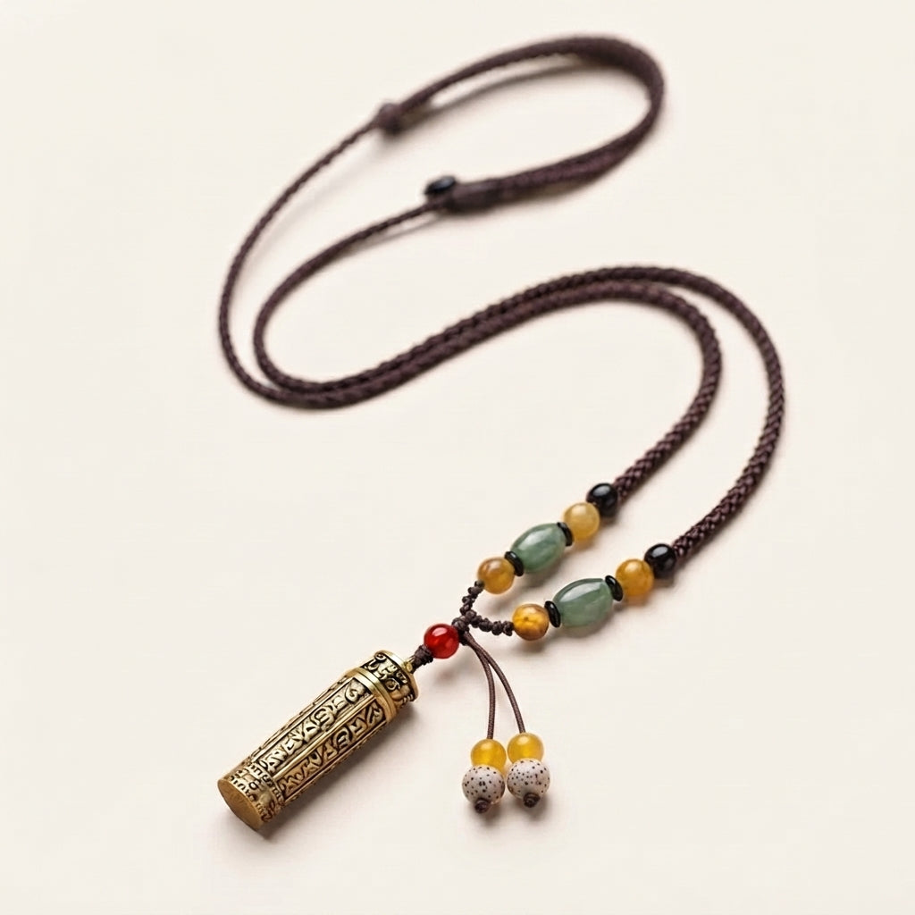 Agate Shurangama Sutra Pendant Necklace