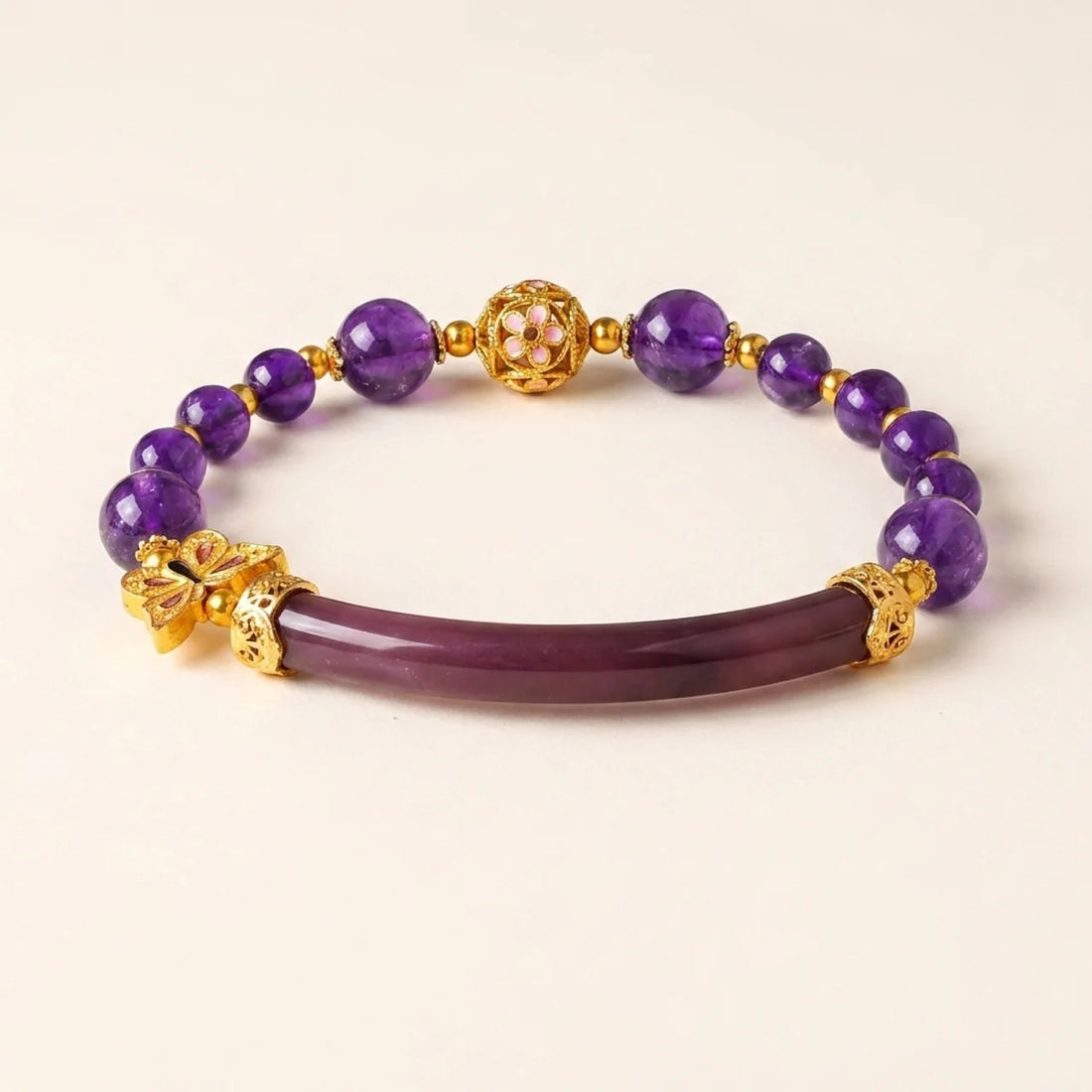 Amethyst Achat Schmetterling Halbarmband