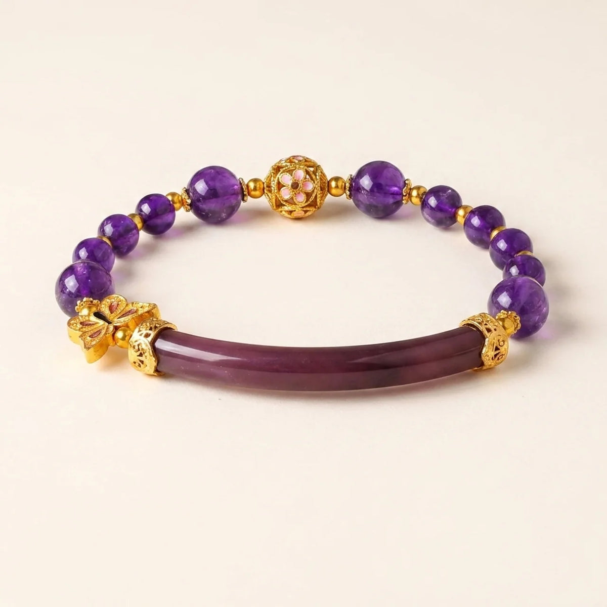 Amethyst Achat Schmetterling Halbarmband