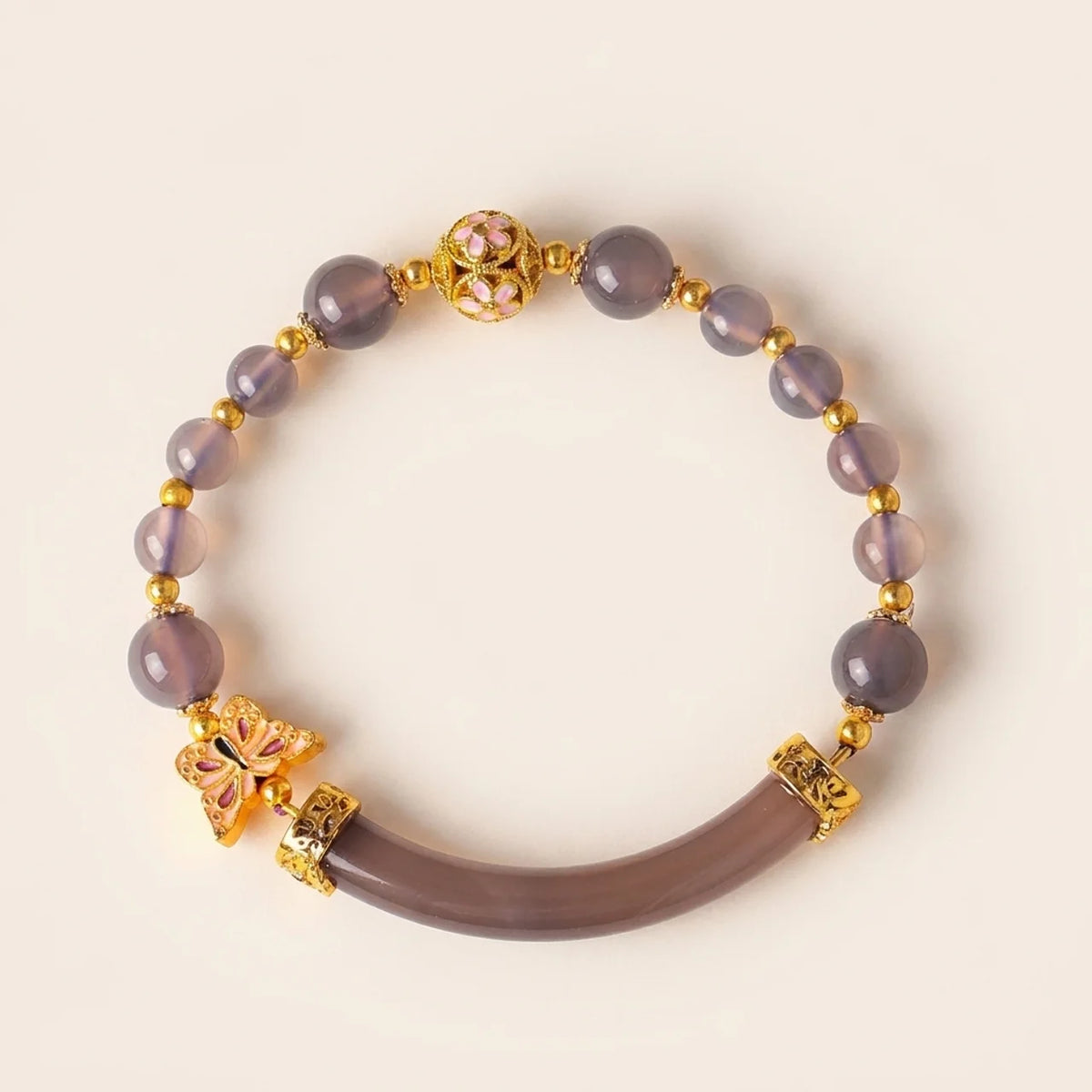 Amethyst Achat Schmetterling Halbarmband