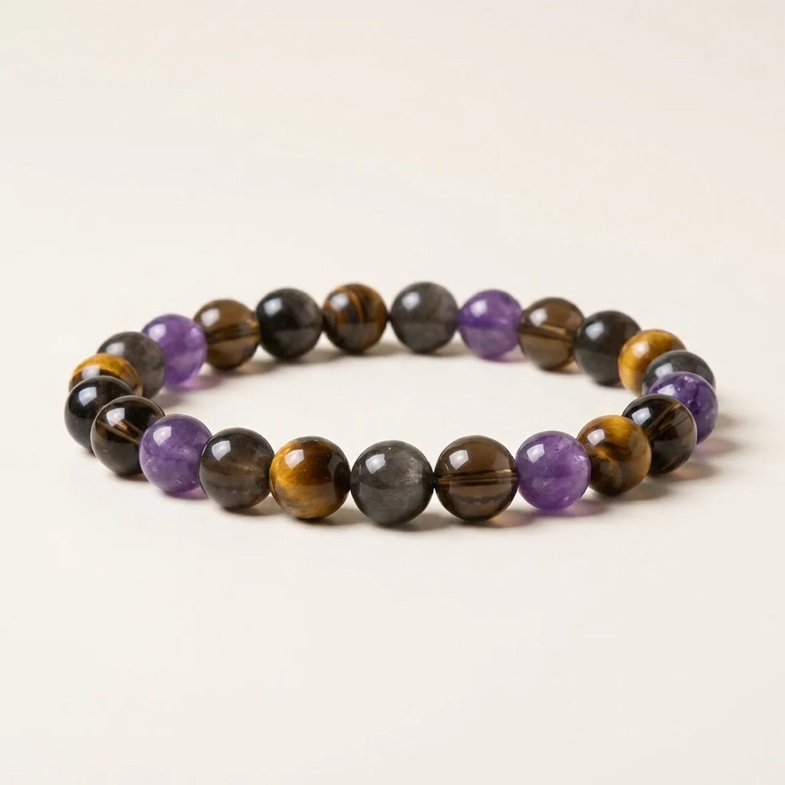 Amethyst Tiger Eye Obsidian Quartz Bracelet