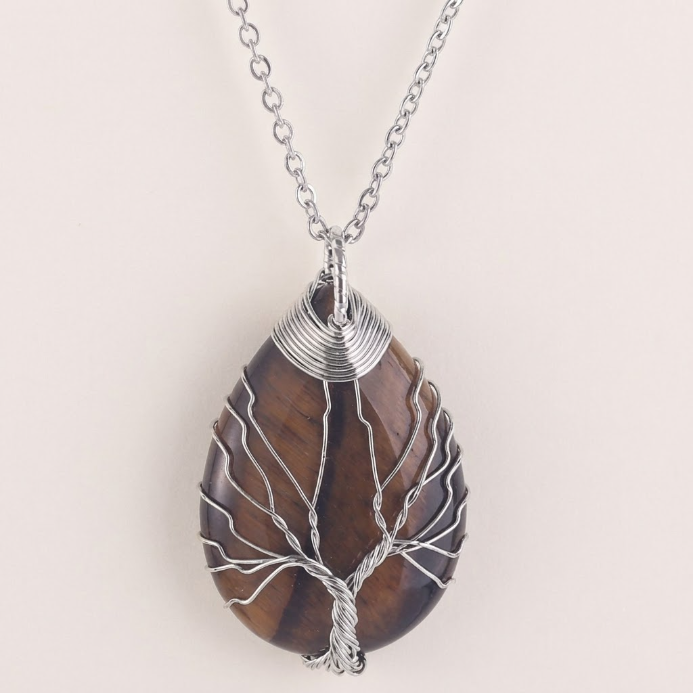 Amethyst Roségold Lebensbaum Halskette