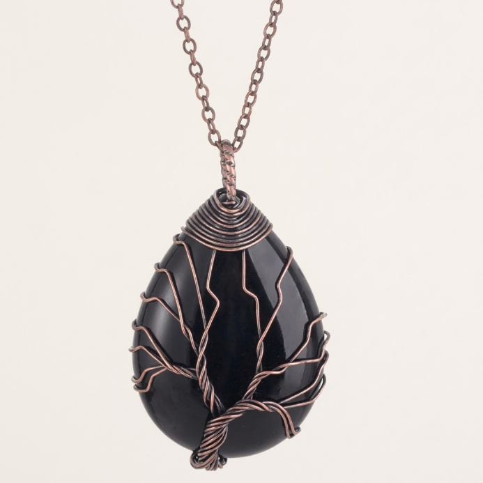 Amethyst Roségold Lebensbaum Halskette