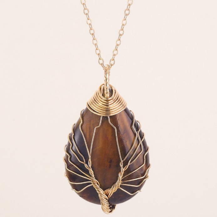 Amethyst Roségold Lebensbaum Halskette